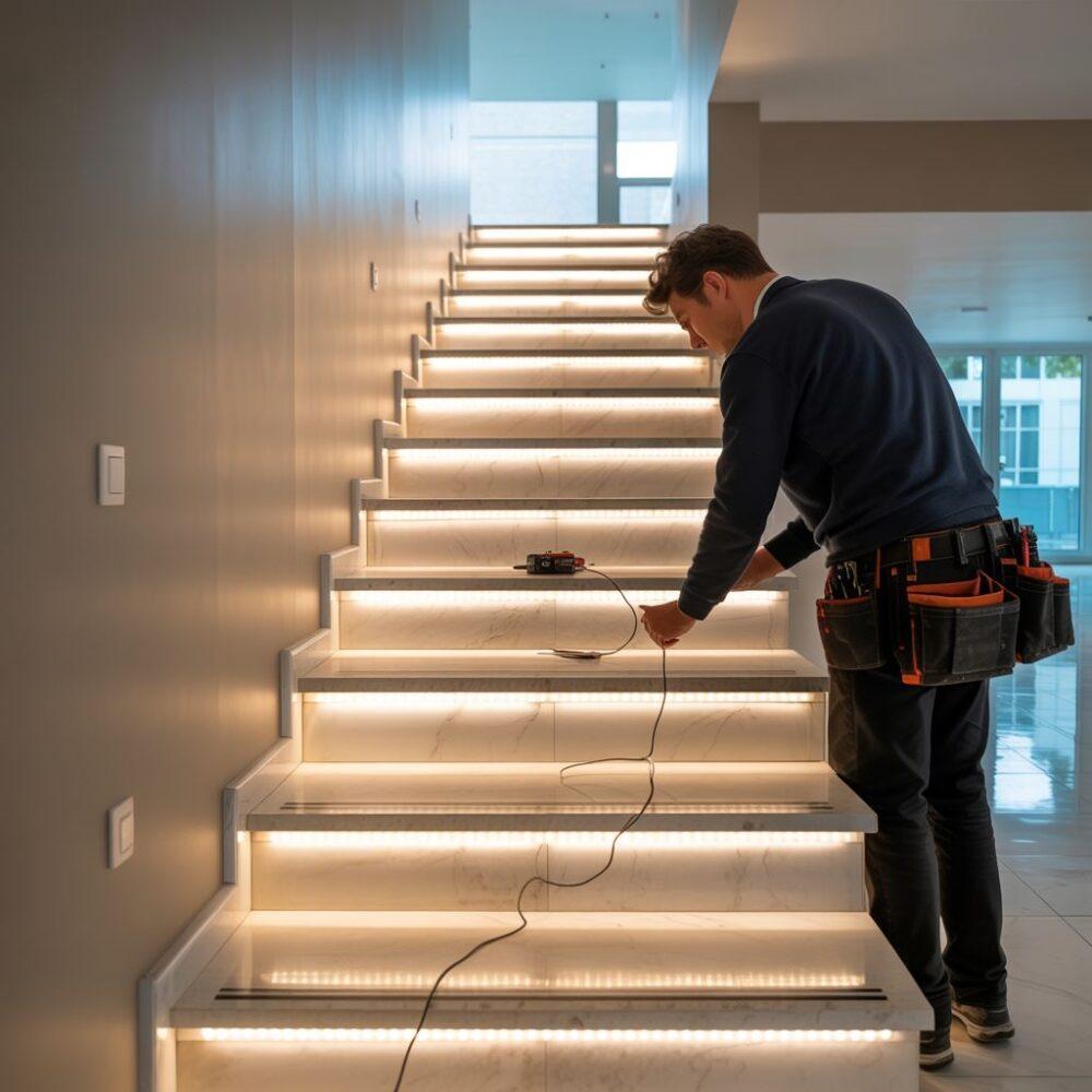 Instalacja oświetlenia schodów