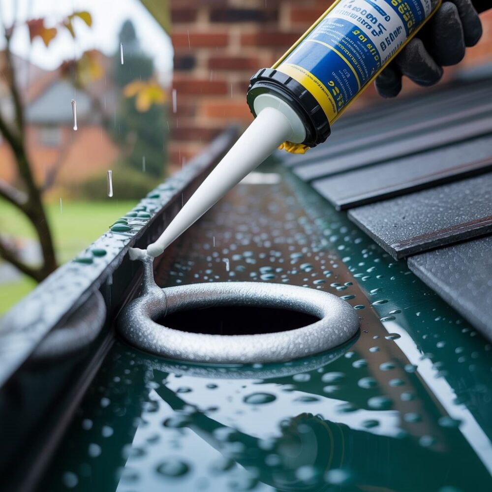 Naprawa dziury w rynnie