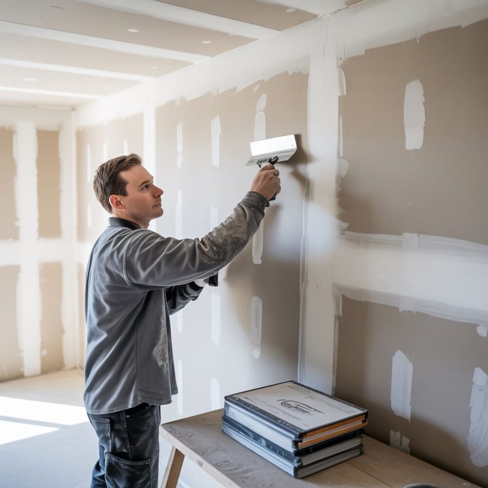 Narzędzia budowlane na ścianie