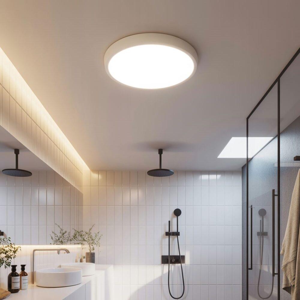 Nowoczesna lampa sufitowa w łazience