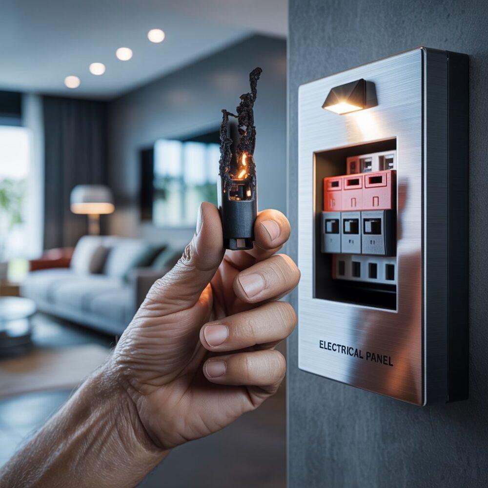 Uszkodzony bezpiecznik w skrzynce