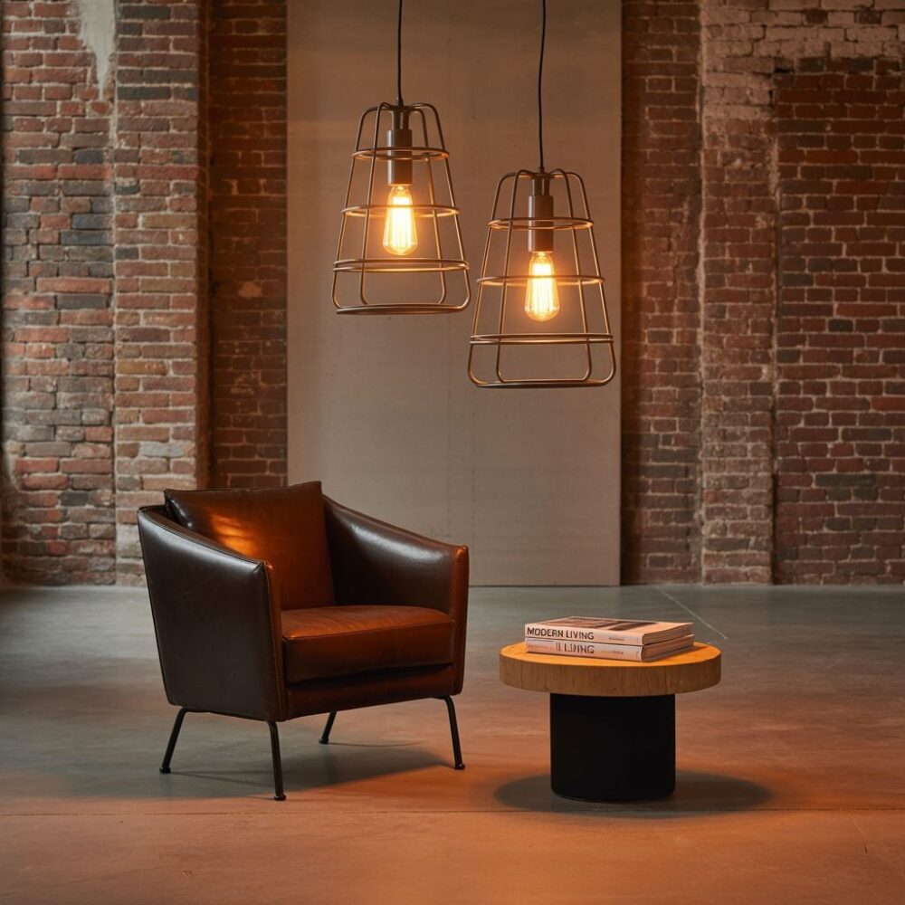 czarna lampa loftowa