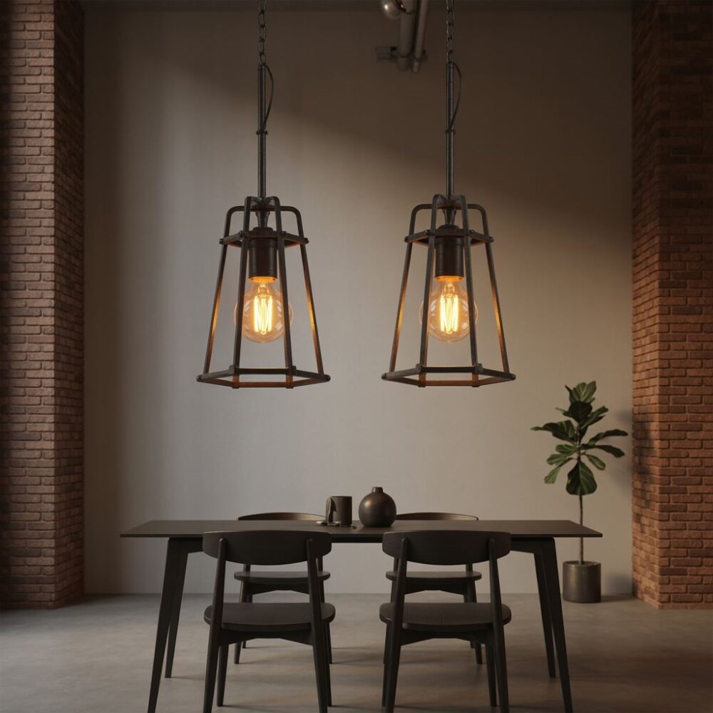 czarne lampy wiszące