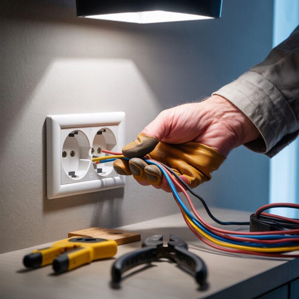 gniazdko elektryczne na ścianie