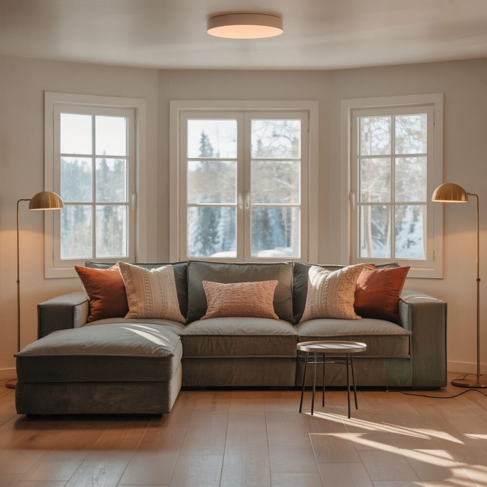 lampa sufitowa w salonie