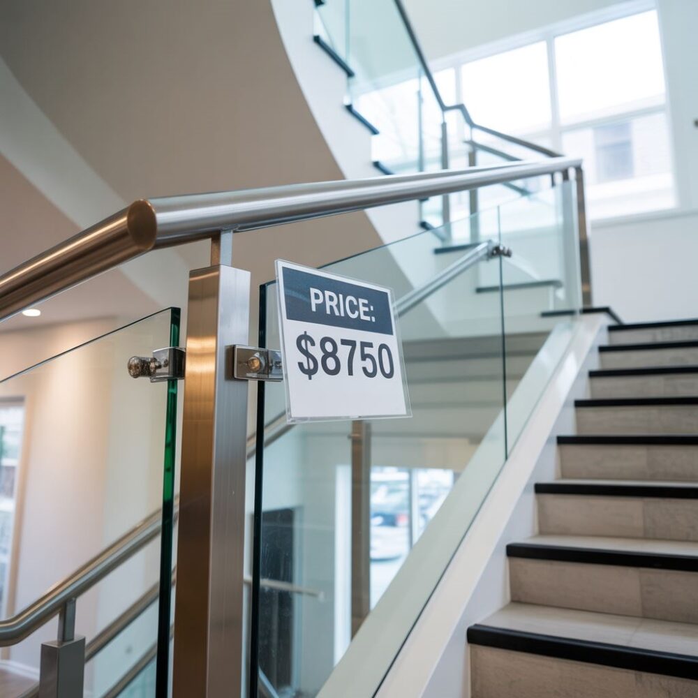 minimalistyczna balustrada we wnętrzu