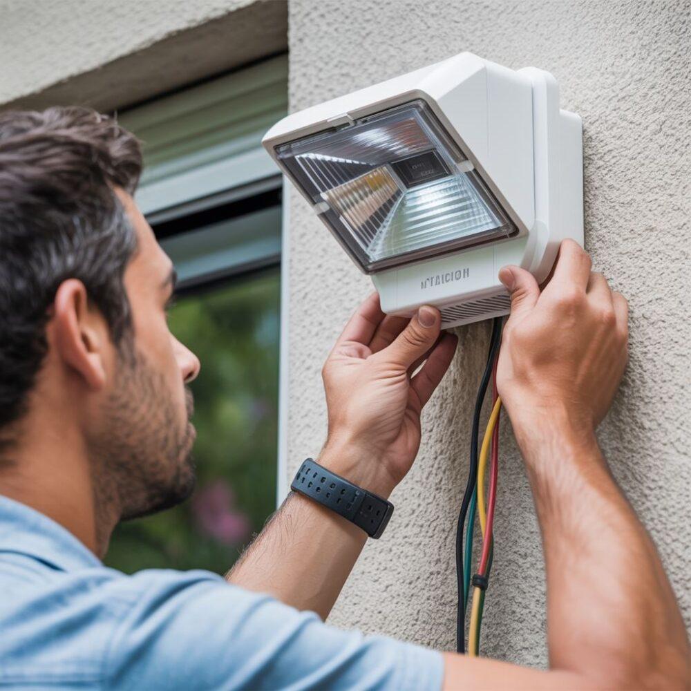 montaż halogenu z czujnikiem ruchu