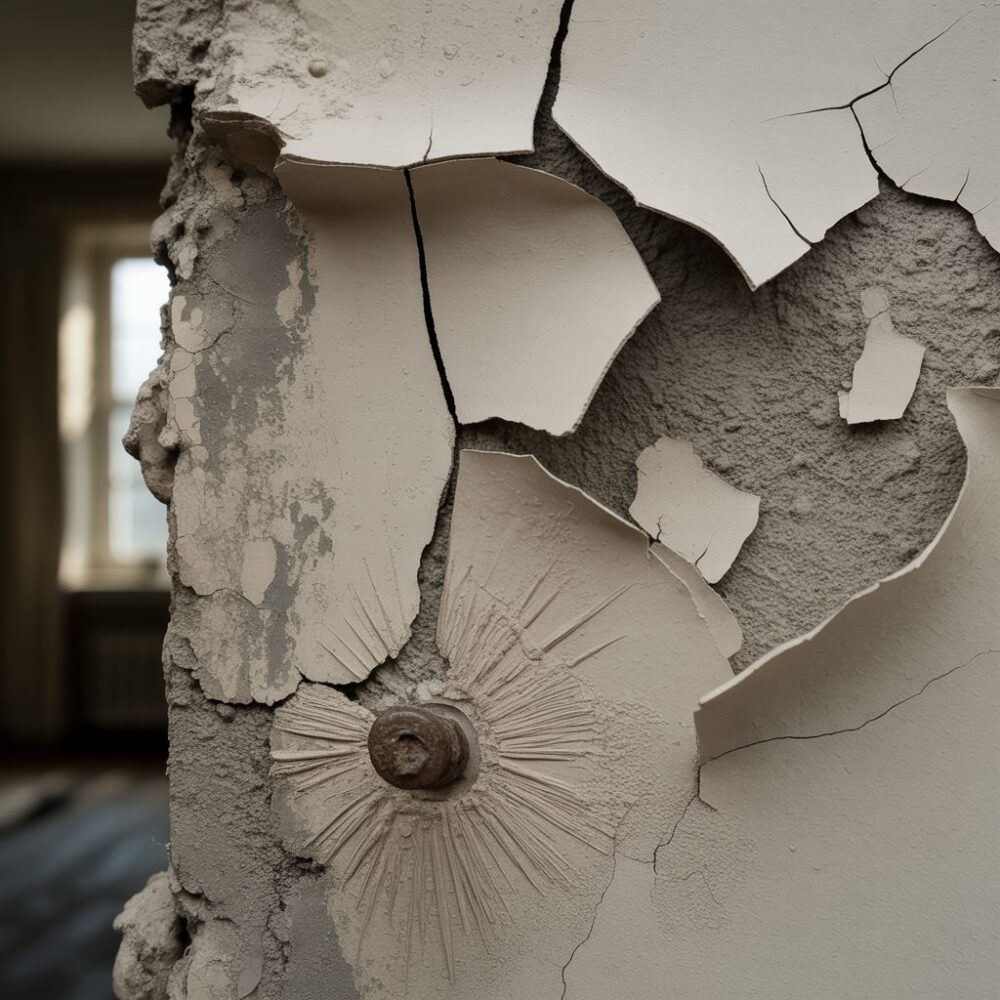 napęczniała tynk ścienny