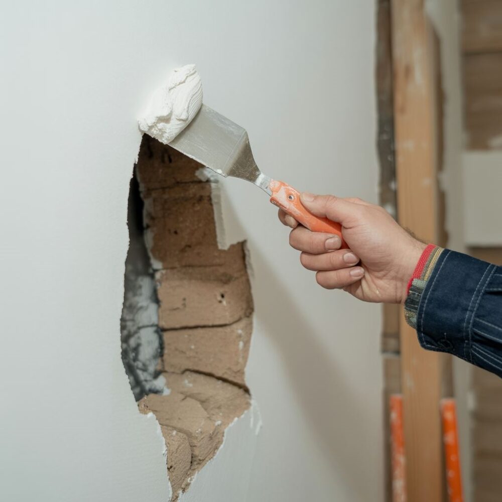 naprawa dużej dziury w ścianie