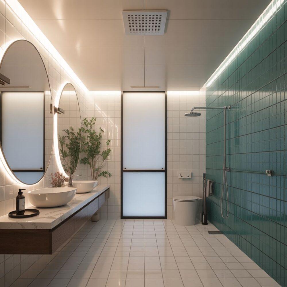 nowoczesny sufit łazienkowy