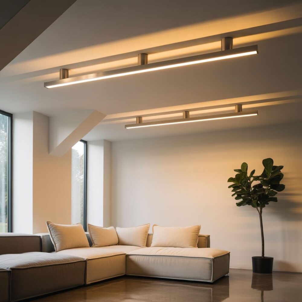 oświetlenie salonu pod skos