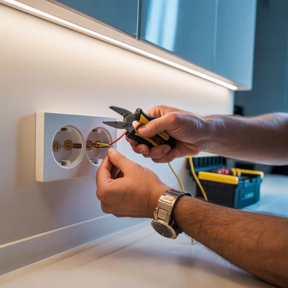 podłączanie przewodów do gniazdka