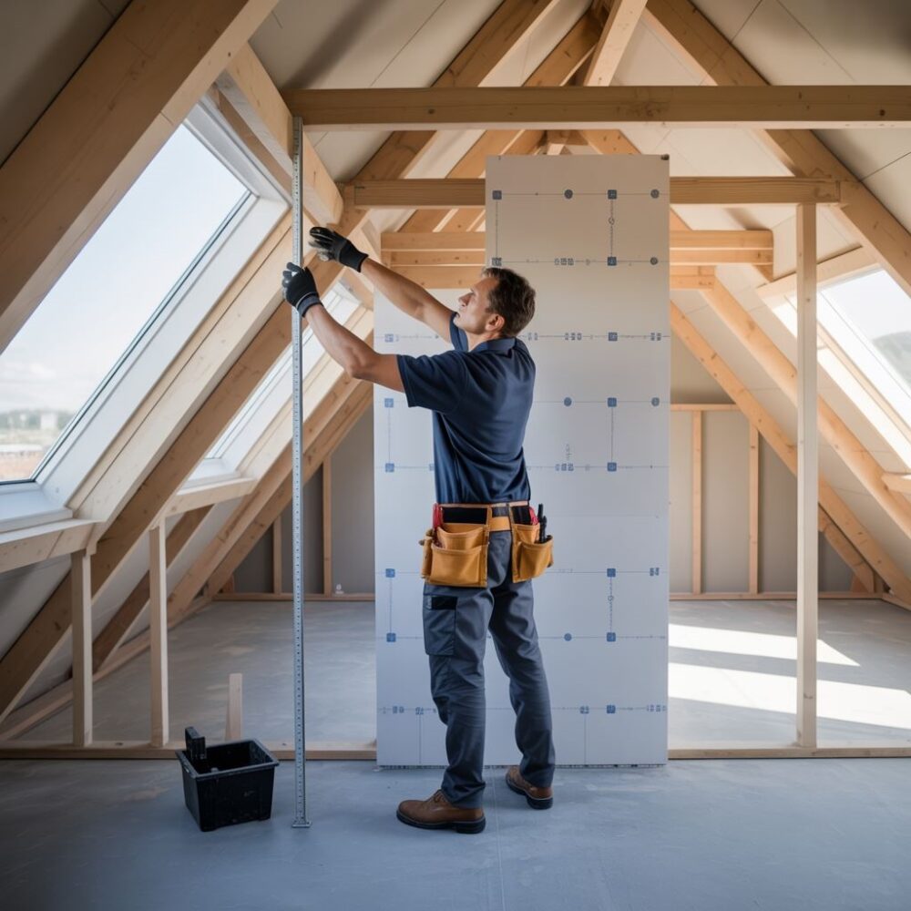 pomiar wysokości ścianki działowej