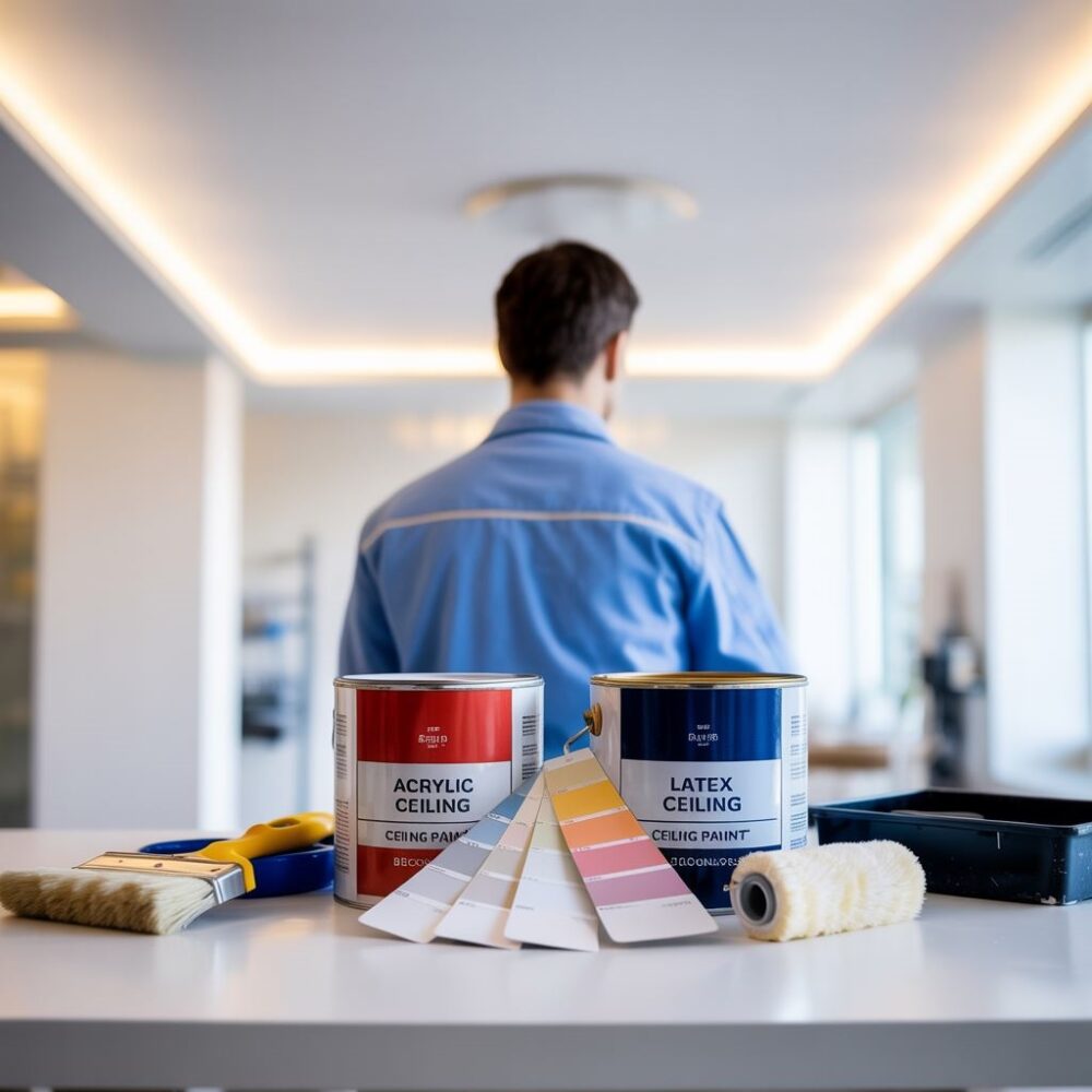 pomieszczenie z jasnym sufitem