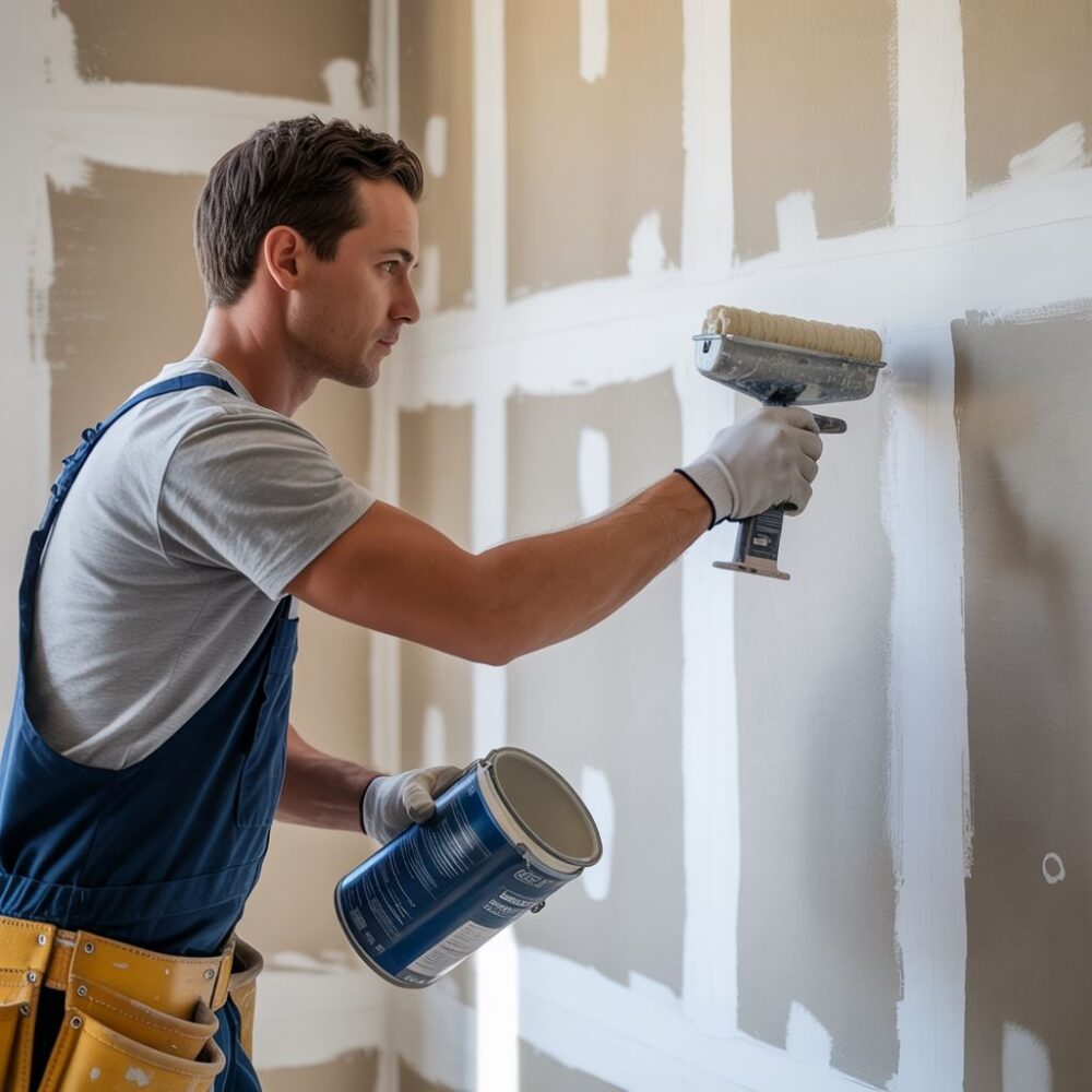 ściana przed szpachlowaniem