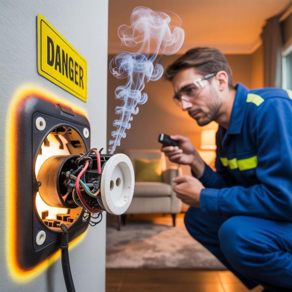 spalona instalacja elektryczna