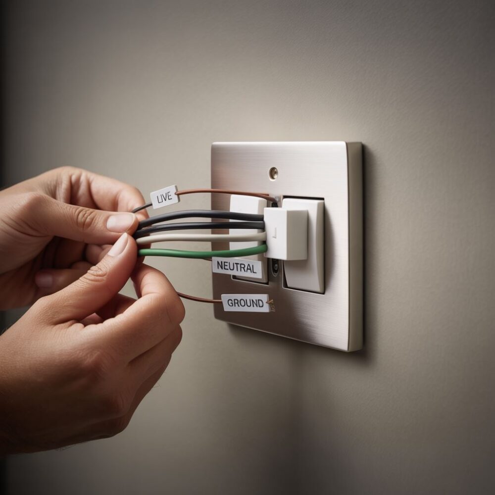 trzy przewody elektryczne