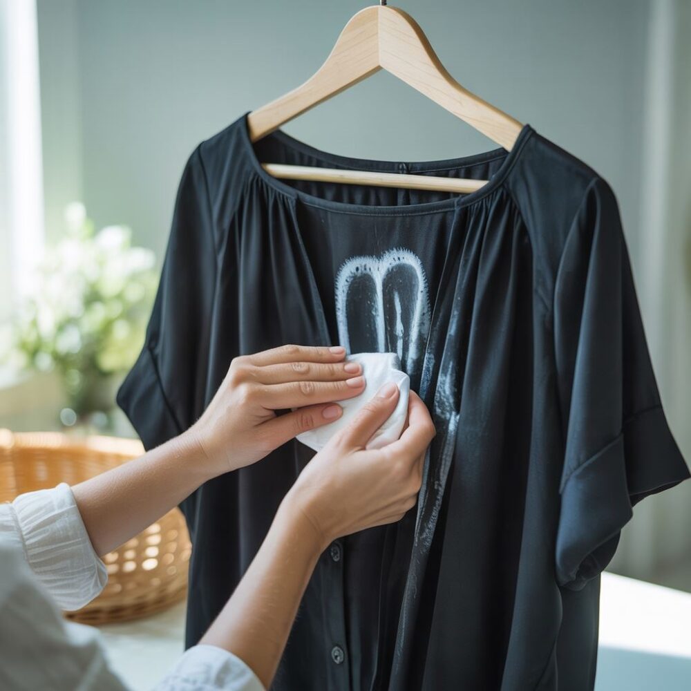 usuwanie śladów z czarnej tkaniny