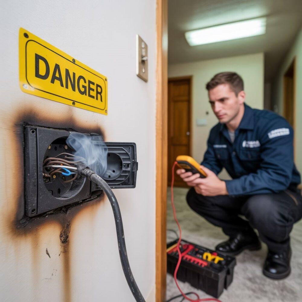 uszkodzony przewód elektryczny