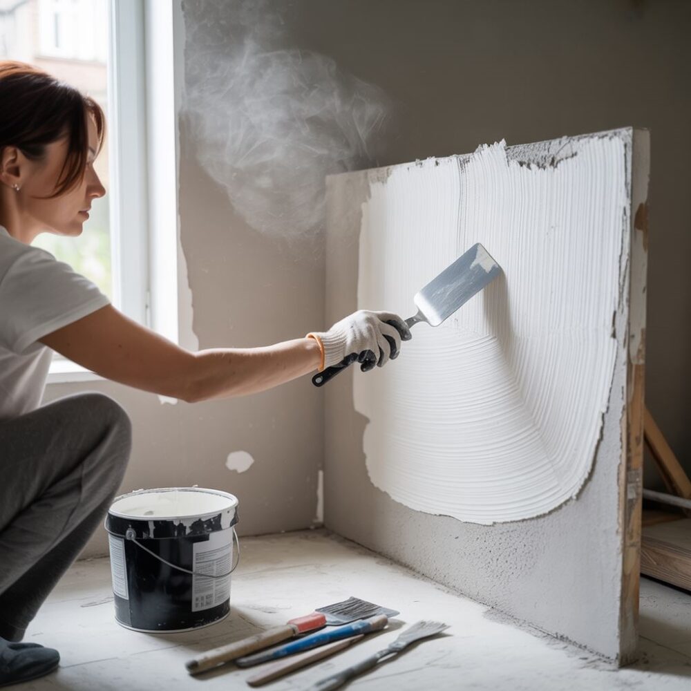 użycie pacy do tynku