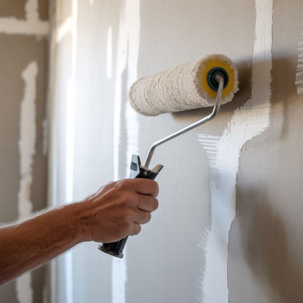 wałek malarski na ścianie