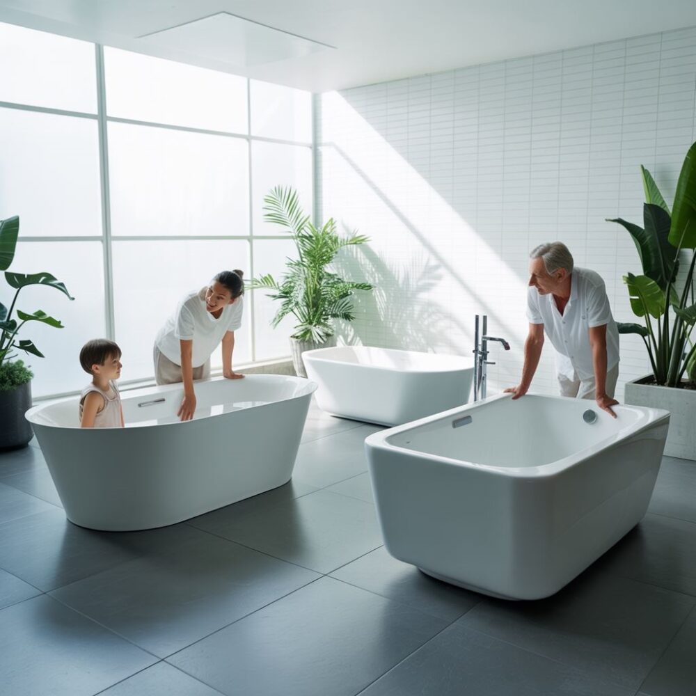 wanna w jasnej łazience