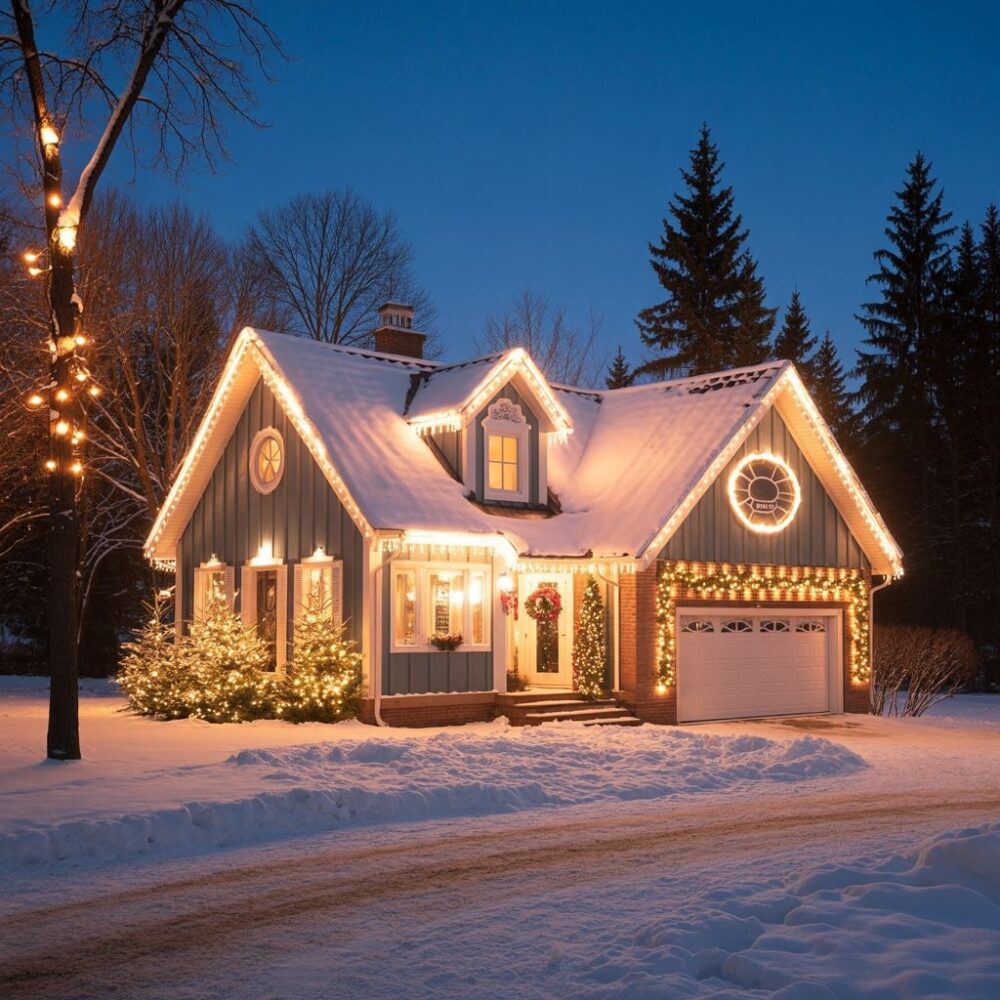 wieniec i światełka na drzwiach