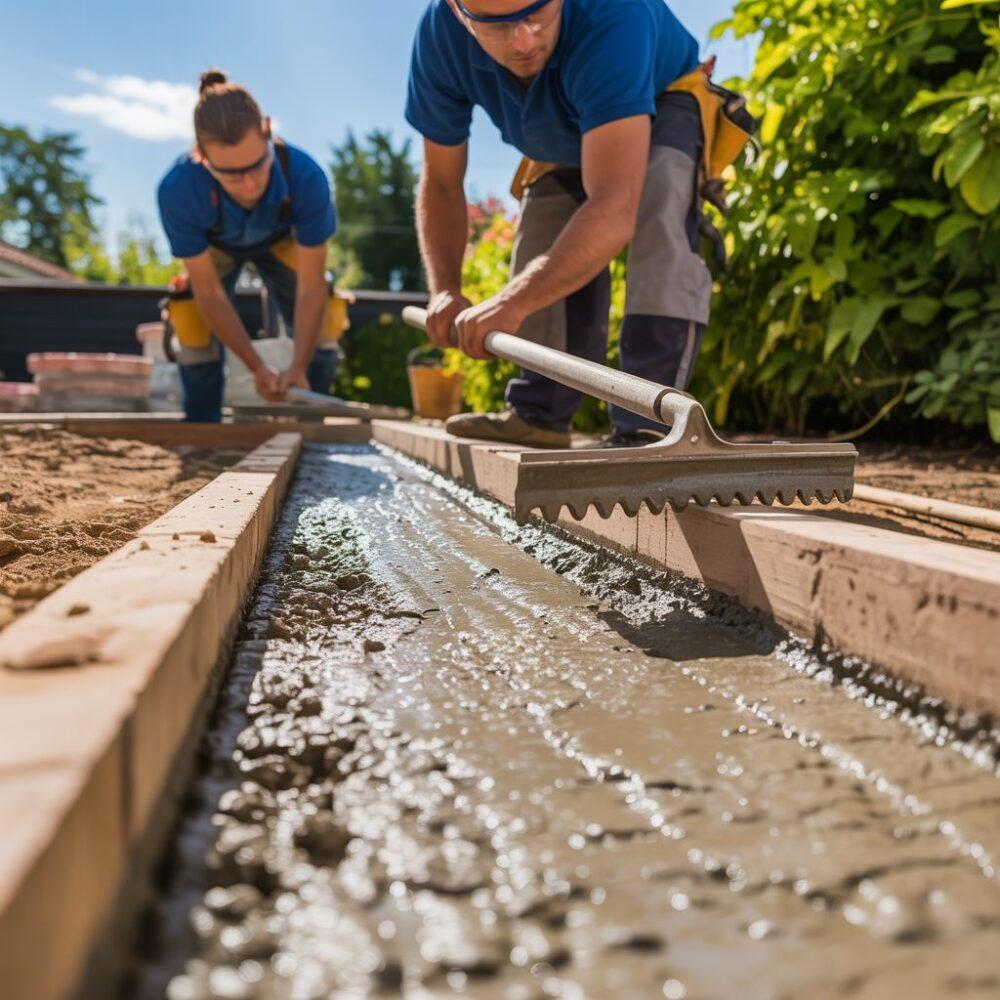wylewanie betonu do obrzeży
