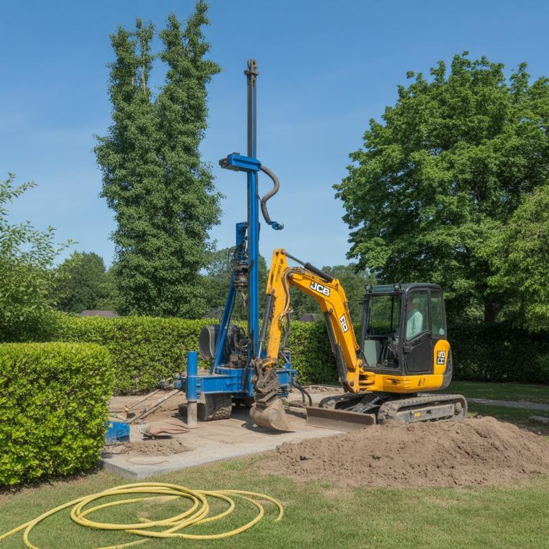 Wykonywanie odwiertów pod gruntową pompę ciepła na działce